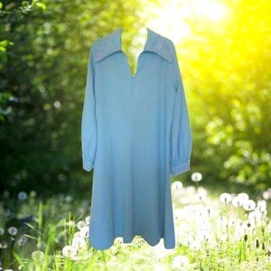 plus size vintage rhinestone blue dress 1x 14 xl